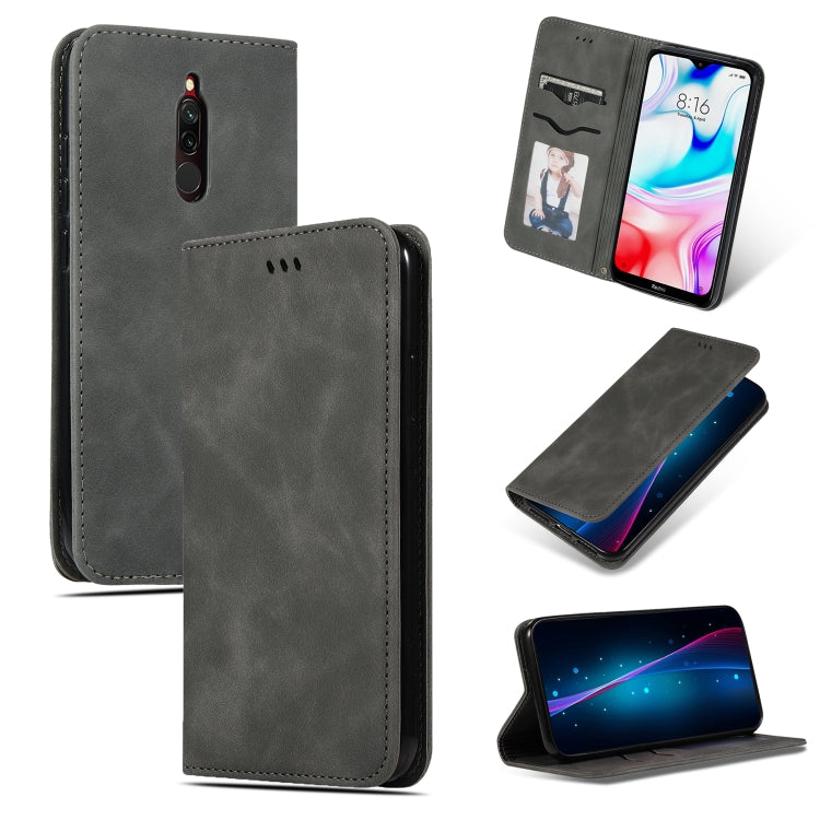 For Xiaomi Redmi 8A Retro Skin Feel Business Magnetic Horizontal Flip Leather Case