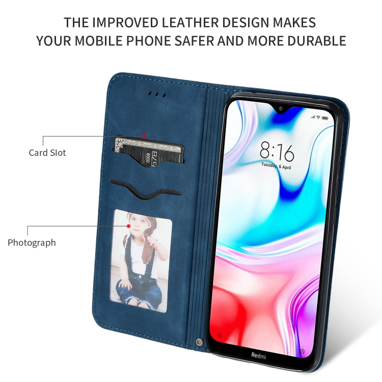 For Xiaomi Redmi 8A Retro Skin Feel Business Magnetic Horizontal Flip Leather Case