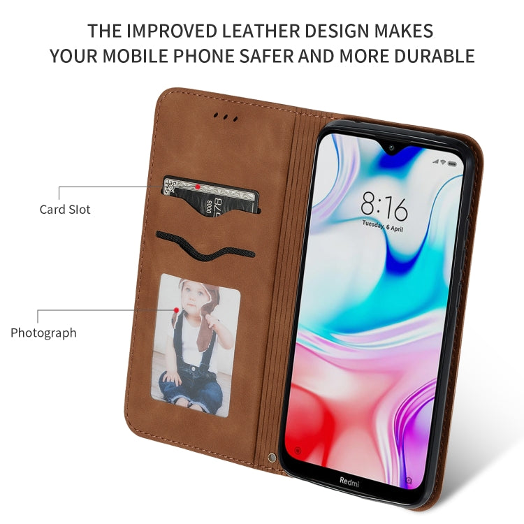 For Xiaomi Redmi 8A Retro Skin Feel Business Magnetic Horizontal Flip Leather Case