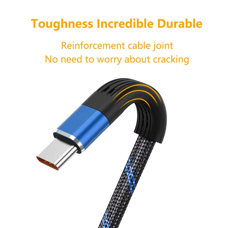 ENKAY ENK-CB101 Fishing Net Weaving USB to USB-C / Type-C Data Transfer Charging Cable