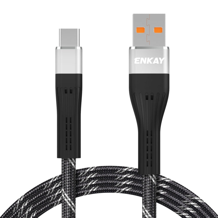 ENKAY ENK-CB101 Fishing Net Weaving USB to USB-C / Type-C Data Transfer Charging Cable