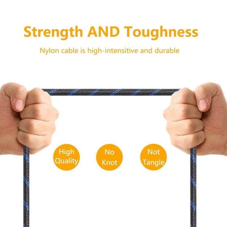 ENKAY ENK-CB301 Fishing Net Weaving USB to Micro Usb Data Transfer Charging Cable