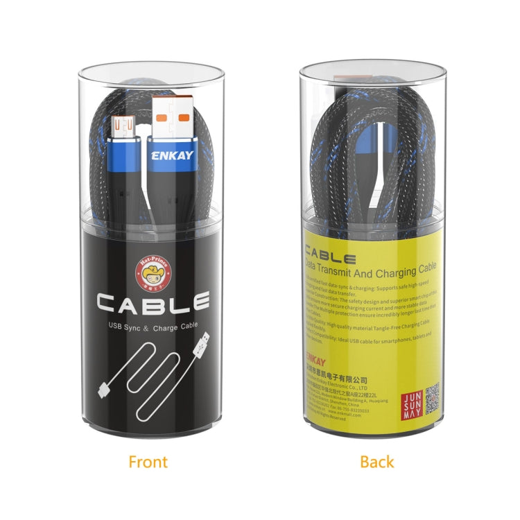 ENKAY ENK-CB301 Fishing Net Weaving USB to Micro Usb Data Transfer Charging Cable