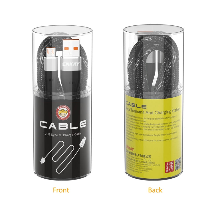 ENKAY ENK-CB301 Fishing Net Weaving USB to Micro Usb Data Transfer Charging Cable