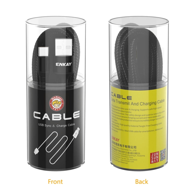 ENKAY ENK-CB102 Nylon Weaving USB to Type-C Data Transfer Charging Cable