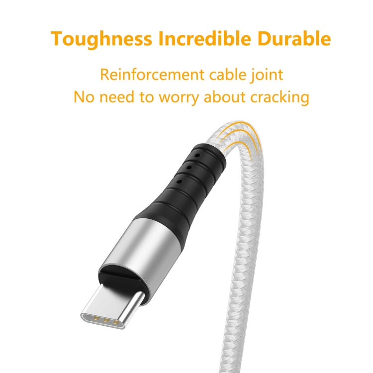 ENKAY ENK-CB102 Nylon Weaving USB to Type-C Data Transfer Charging Cable