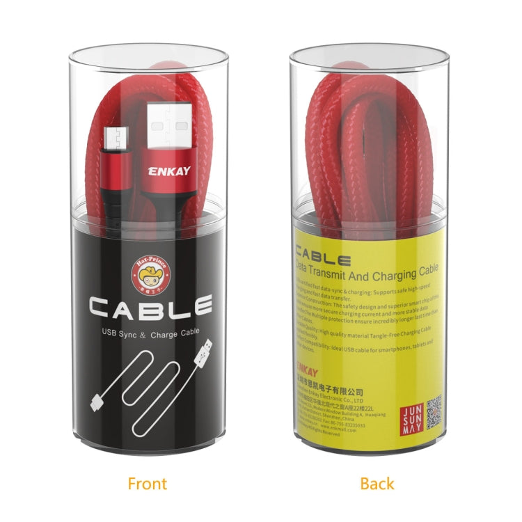 ENKAY ENK-CB302 Nylon Weaving USB to Micro USB Data Transfer Charging Cable