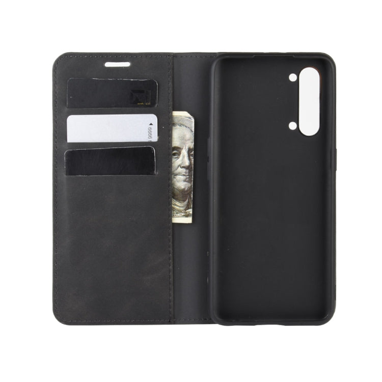 For OPPO Reno3 5G Retro-skin Business Magnetic Suction Leather Case with Holder & Card Slots & Wallet