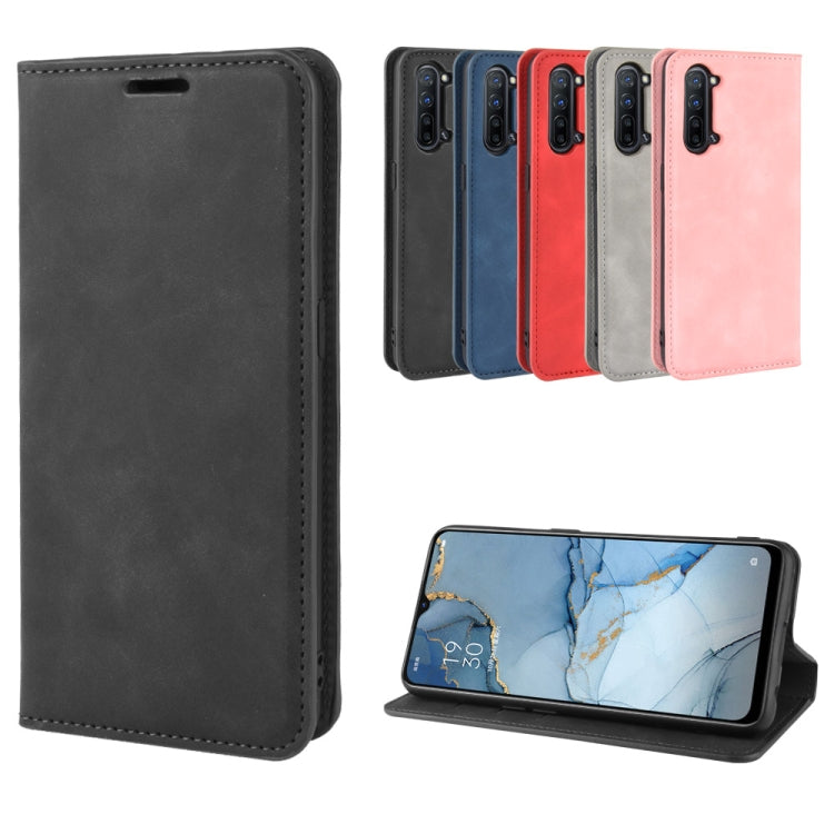 For OPPO Reno3 5G Retro-skin Business Magnetic Suction Leather Case with Holder & Card Slots & Wallet
