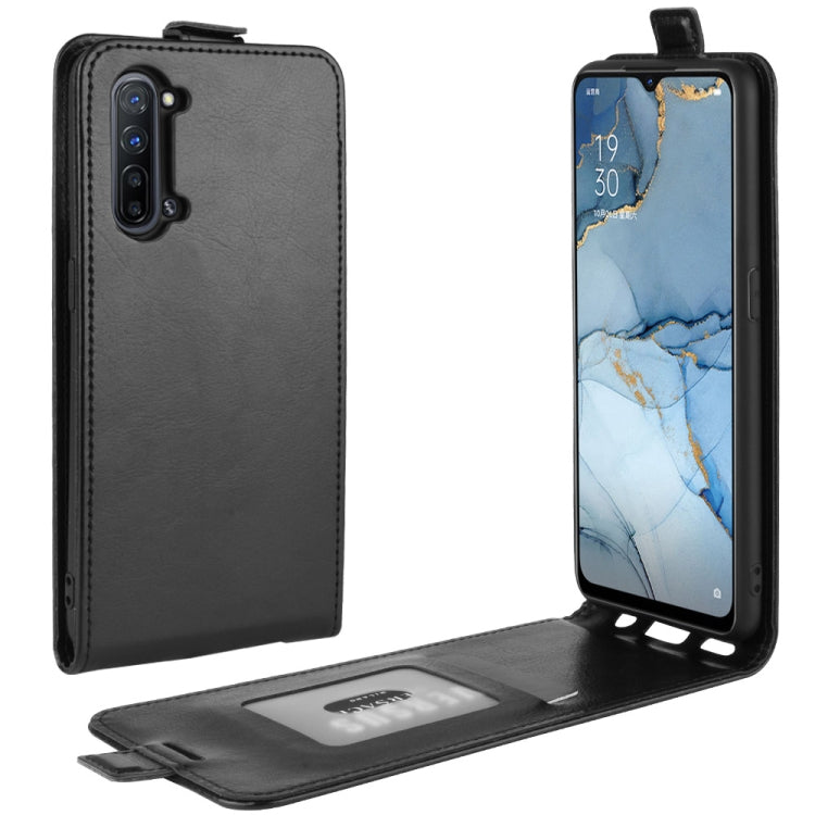 For Oppo Reno3 5G R64 Texture Single Vertical Flip Leather Protective Case with Card Slots & Photo Frame