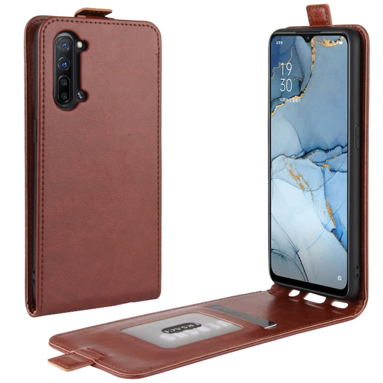 For Oppo Reno3 5G R64 Texture Single Vertical Flip Leather Protective Case with Card Slots & Photo Frame