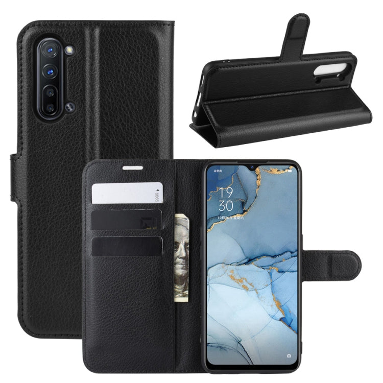 For Oppo Reno3 5G Litchi Texture Horizontal Flip Protective Case with Holder & Card Slots & Wallet