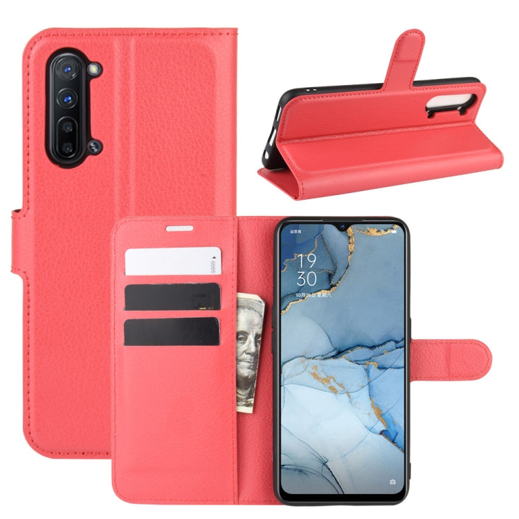 For Oppo Reno3 5G Litchi Texture Horizontal Flip Protective Case with Holder & Card Slots & Wallet