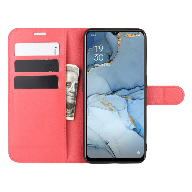 For Oppo Reno3 5G Litchi Texture Horizontal Flip Protective Case with Holder & Card Slots & Wallet