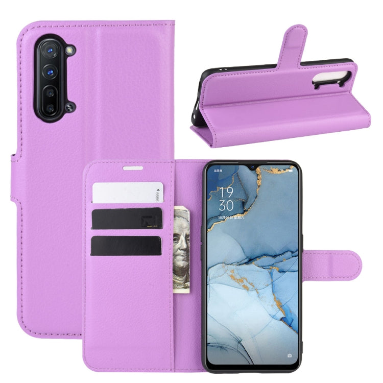 For Oppo Reno3 5G Litchi Texture Horizontal Flip Protective Case with Holder & Card Slots & Wallet