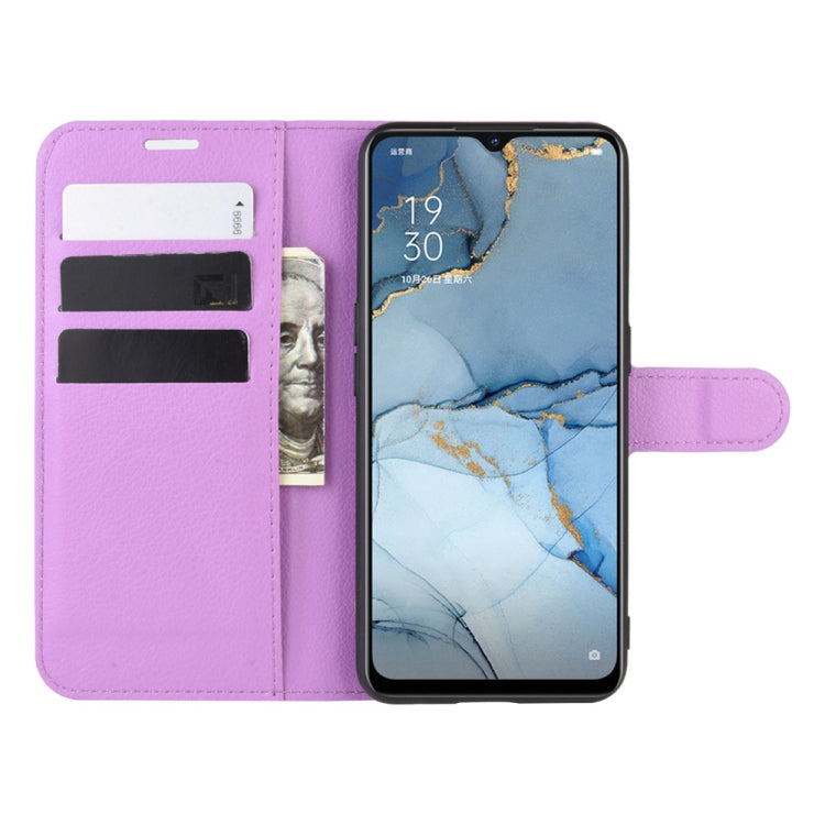 For Oppo Reno3 5G Litchi Texture Horizontal Flip Protective Case with Holder & Card Slots & Wallet