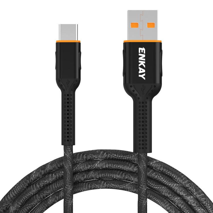 ENKAY ENK-CB103 Cloth Weaving Thread USB to USB Type-C Data Transfer Charging Cable