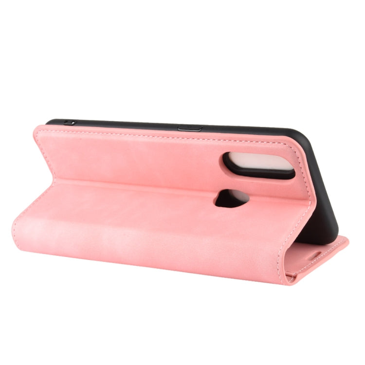 For Oppo A8 Retro-skin Business Magnetic Suction Leather Case with Holder & Card Slots & Wallet