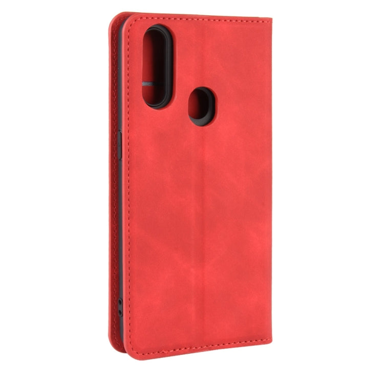 For Oppo A8 Retro-skin Business Magnetic Suction Leather Case with Holder & Card Slots & Wallet