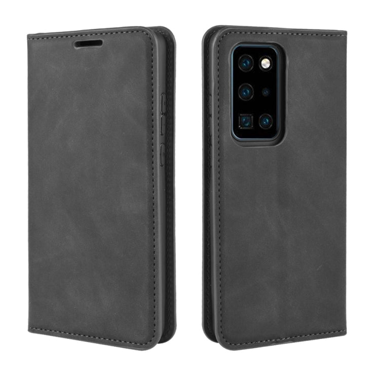 For Huawei P40 Pro Retro-skin Business Magnetic Suction Leather Case with Holder & Card Slots & Wallet