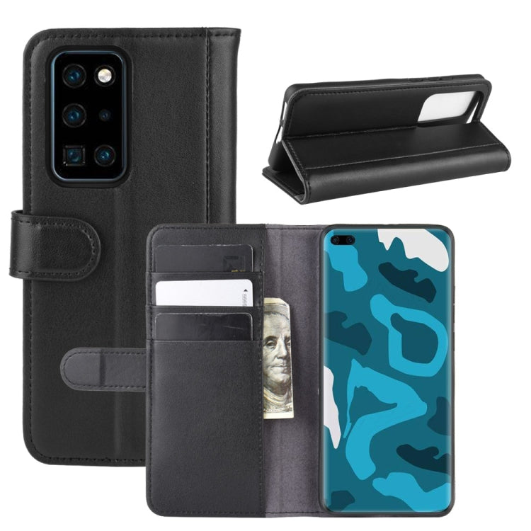 For Huawei P40 Pro Horizontal Flip Genuine Leather Case with Holder & Card Slots & Wallet