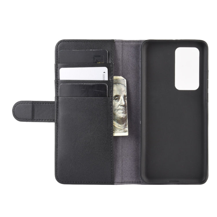 For Huawei P40 Pro Horizontal Flip Genuine Leather Case with Holder & Card Slots & Wallet