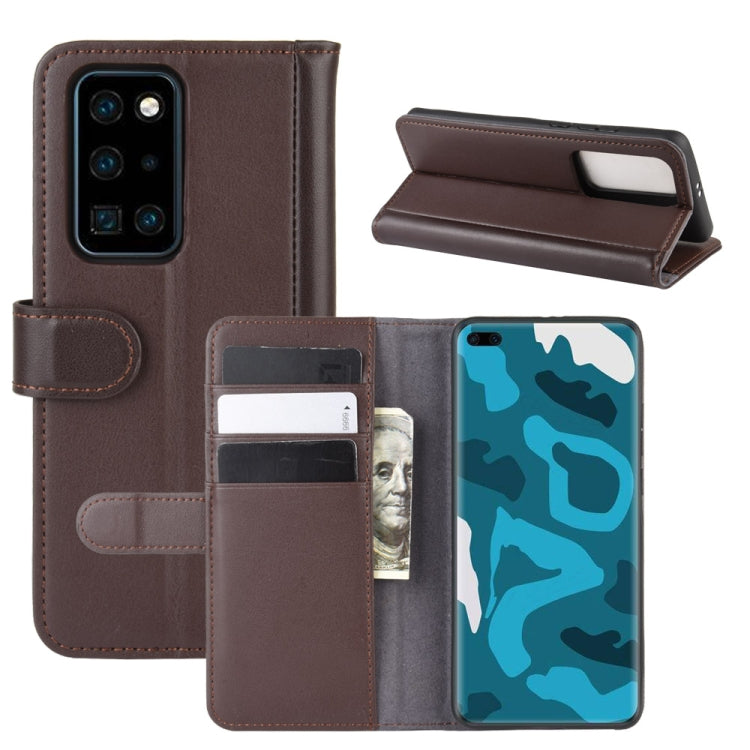 For Huawei P40 Pro Horizontal Flip Genuine Leather Case with Holder & Card Slots & Wallet