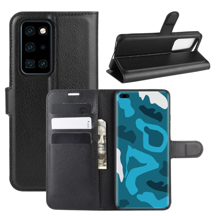 For Huawei P40 Pro Litchi Texture Horizontal Flip Protective Case with Holder & Card Slots & Wallet