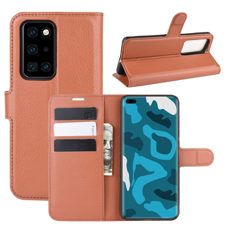 For Huawei P40 Pro Litchi Texture Horizontal Flip Protective Case with Holder & Card Slots & Wallet
