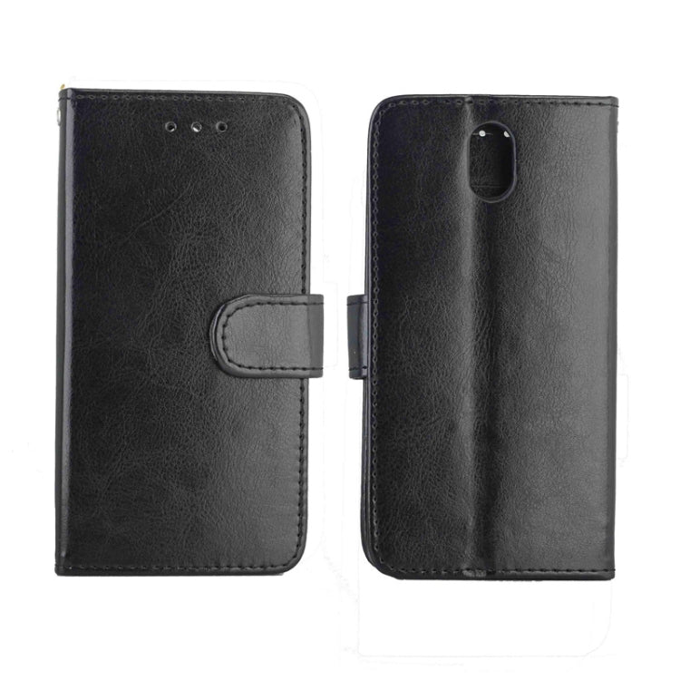 For LG K30 (2019) Crazy Horse Texture Leather Horizontal Flip Protective Case with Holder & Card Slots & Wallet & Photo Frame(Black)