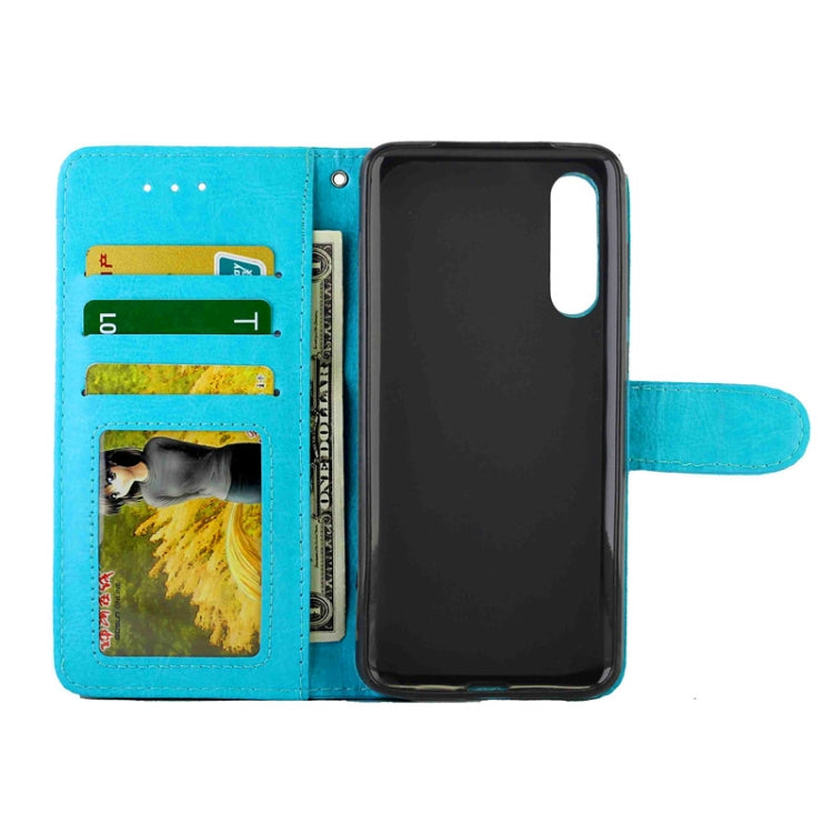 For Xiaomi Mi 9 Pro Crazy Horse Texture Leather Horizontal Flip Protective Case with Holder & Card Slots & Wallet & Photo Frame(Baby Blue)