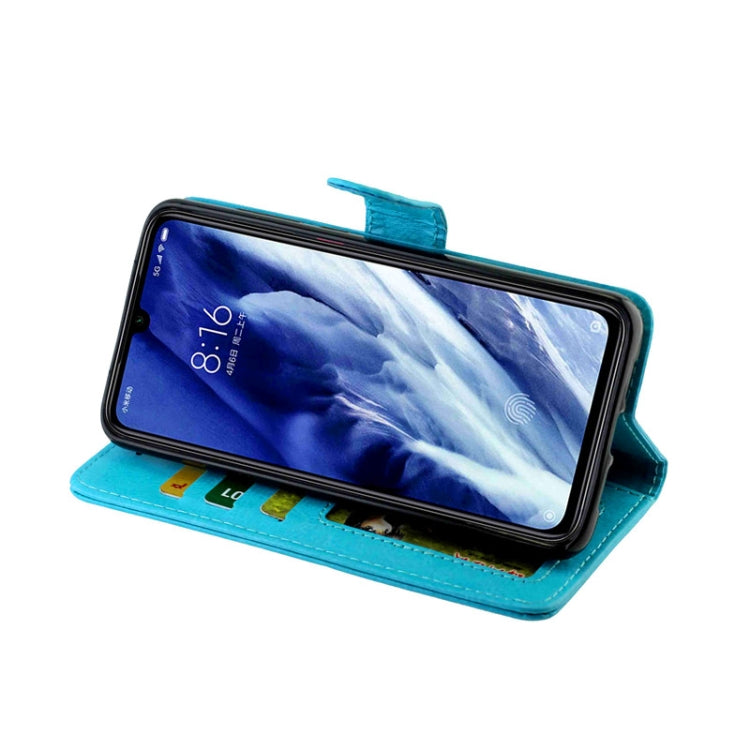 For Xiaomi Mi 9 Pro Crazy Horse Texture Leather Horizontal Flip Protective Case with Holder & Card Slots & Wallet & Photo Frame(Baby Blue)