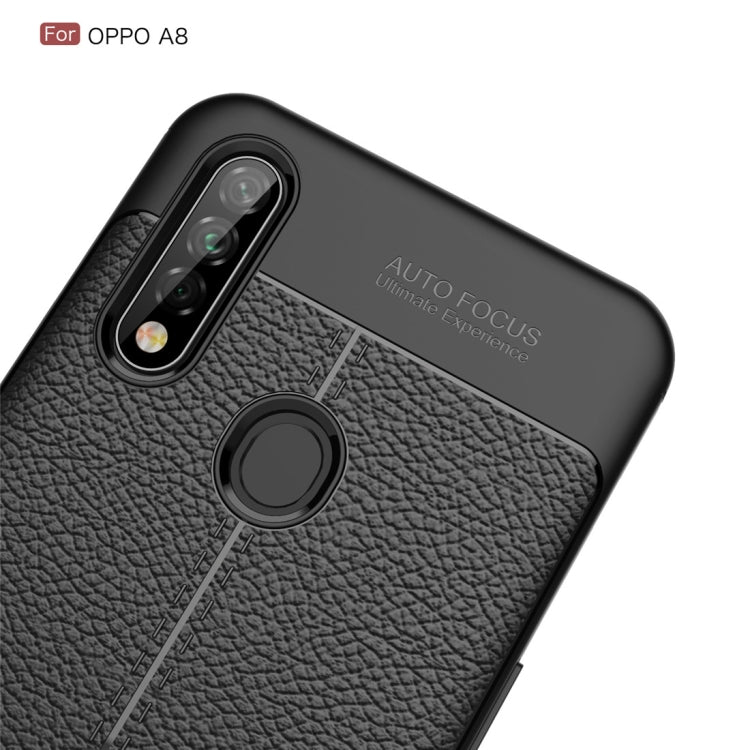 For OPPO A8 Litchi Texture TPU Shockproof Case(Red)