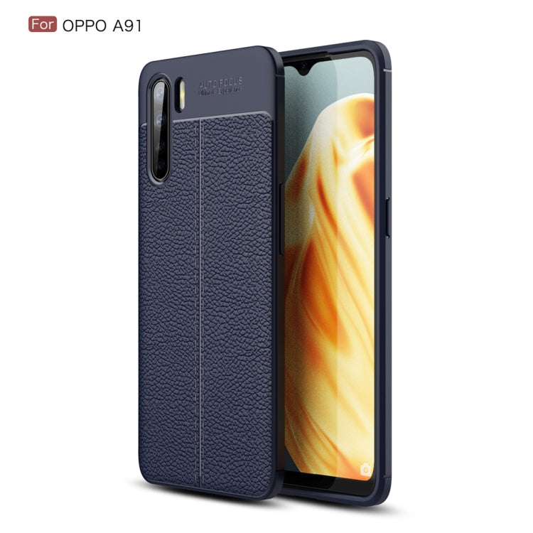 For OPPO A91 Litchi Texture TPU Shockproof Case