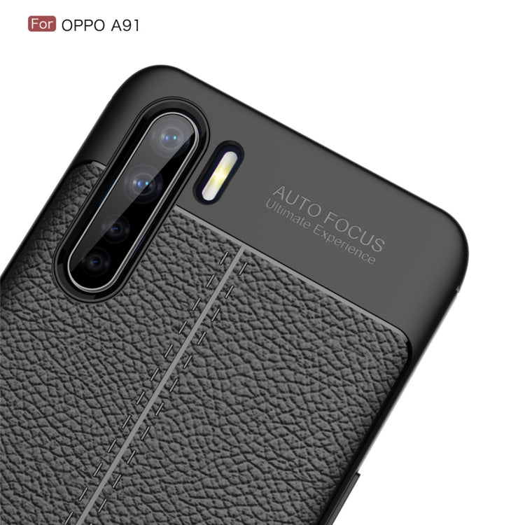 For OPPO A91 Litchi Texture TPU Shockproof Case
