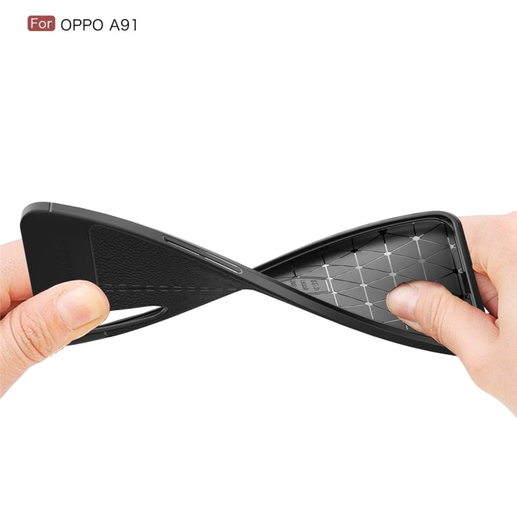 For OPPO A91 Litchi Texture TPU Shockproof Case