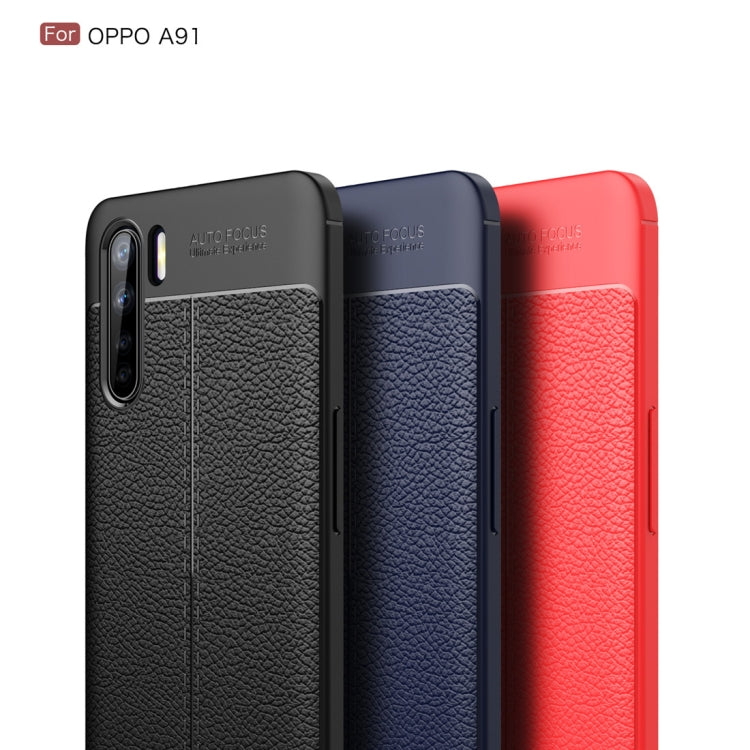 For OPPO A91 Litchi Texture TPU Shockproof Case