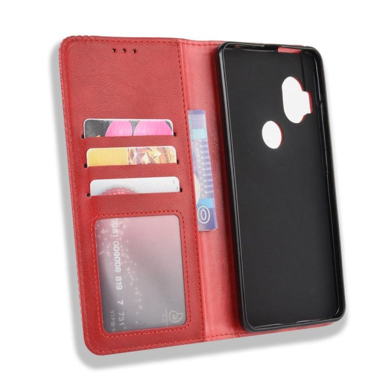 For Motorola One Hyper Magnetic Buckle Retro Crazy Horse Texture Horizontal Flip Leather Case with Holder & Card Slots & Photo Frame