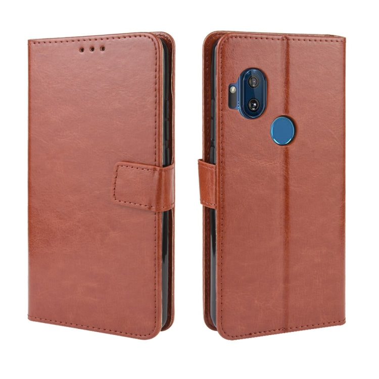 For Motorola One Hyper Retro Crazy Horse Texture Horizontal Flip Leather Case with Holder & Card Slots & Photo Frame