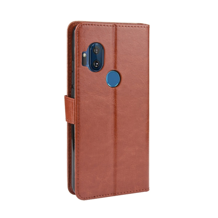 For Motorola One Hyper Retro Crazy Horse Texture Horizontal Flip Leather Case with Holder & Card Slots & Photo Frame