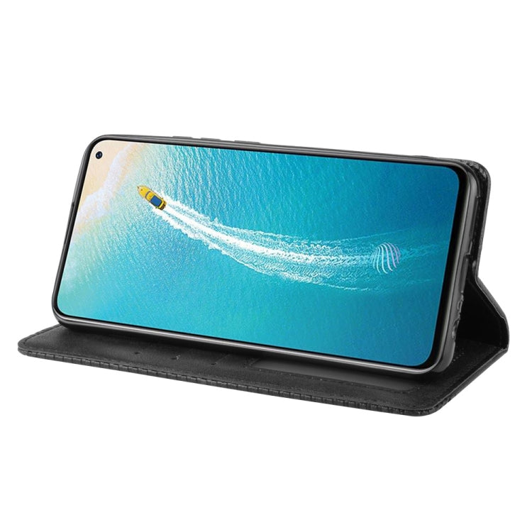 For vivo V17 (India) Magnetic Buckle Retro Crazy Horse Texture Horizontal Flip Leather Case with Holder & Card Slots & Photo Frame