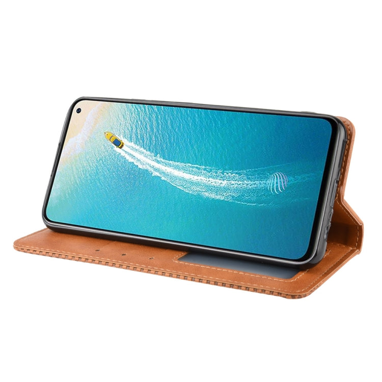For vivo V17 (India) Magnetic Buckle Retro Crazy Horse Texture Horizontal Flip Leather Case with Holder & Card Slots & Photo Frame