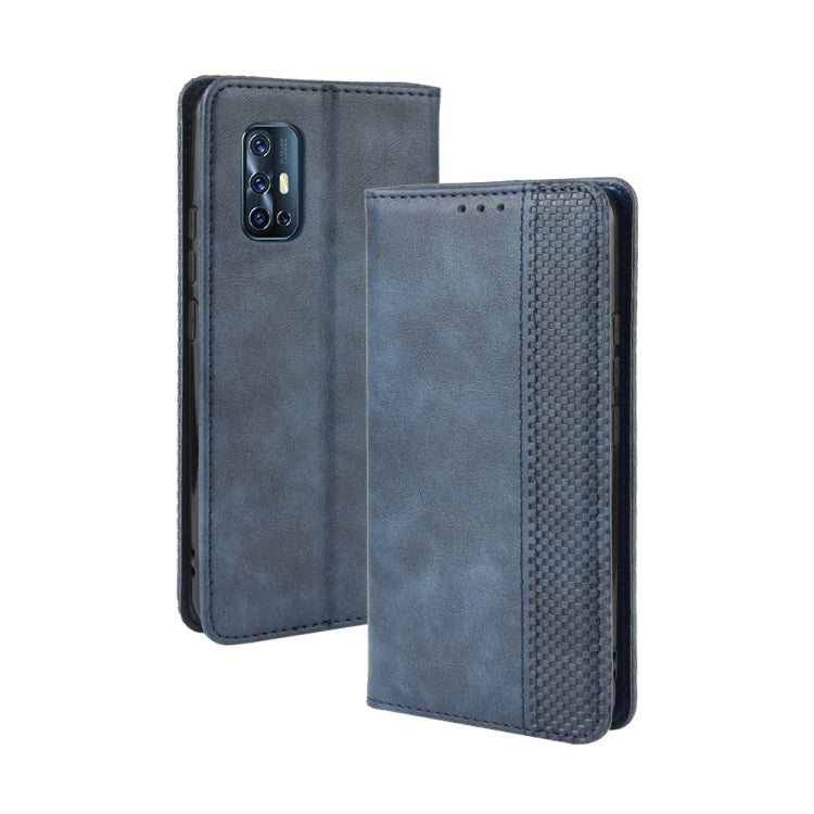 For vivo V17 (India) Magnetic Buckle Retro Crazy Horse Texture Horizontal Flip Leather Case with Holder & Card Slots & Photo Frame