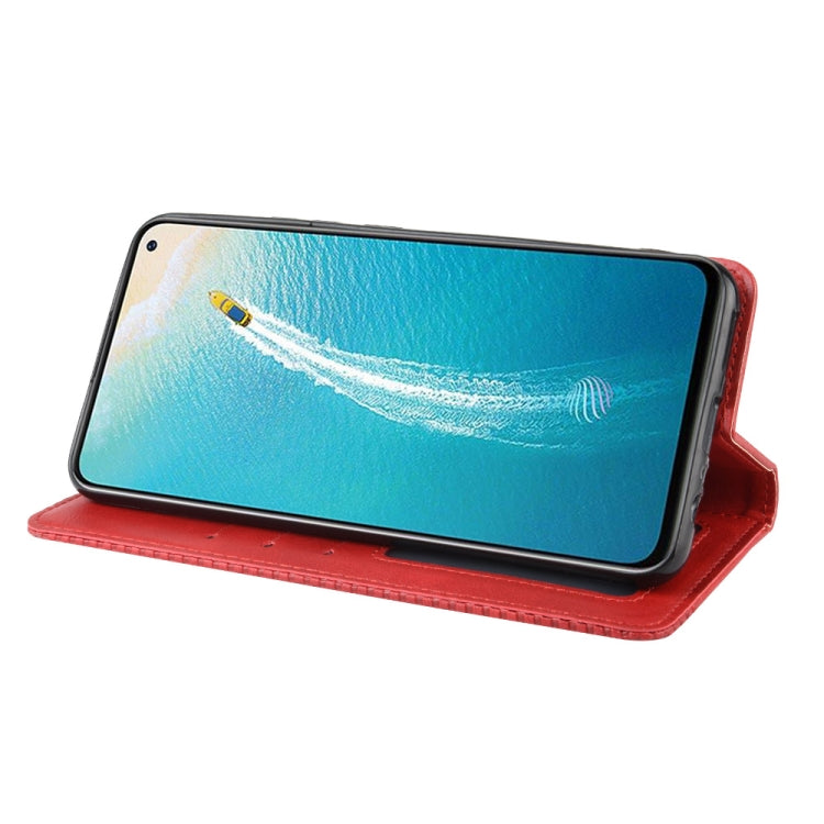 For vivo V17 (India) Magnetic Buckle Retro Crazy Horse Texture Horizontal Flip Leather Case with Holder & Card Slots & Photo Frame