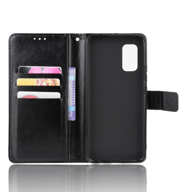 For vivo V17 (India) Retro Crazy Horse Texture Horizontal Flip Leather Case with Holder & Card Slots & Photo Frame(Black)