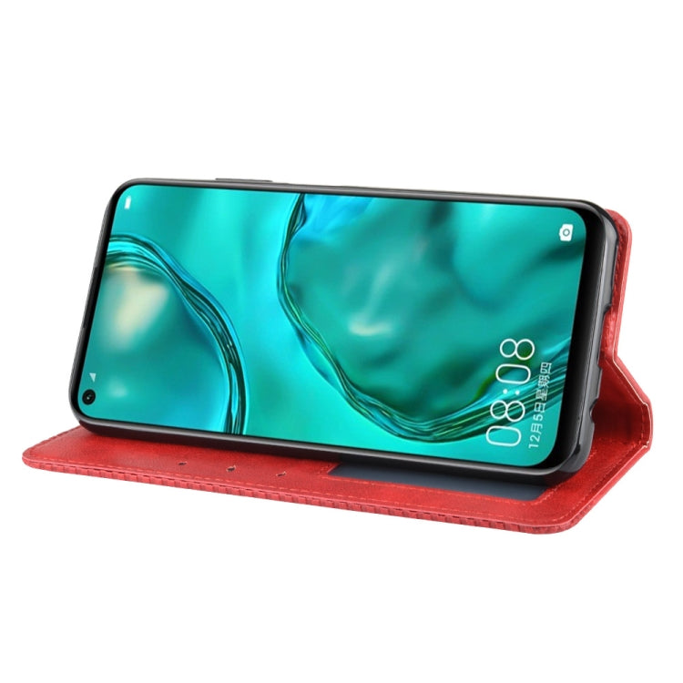 For Huawei P40 Lite / Nova 6 SE Magnetic Buckle Retro Crazy Horse Texture Horizontal Flip Leather Case with Holder & Card Slots & Photo Frame