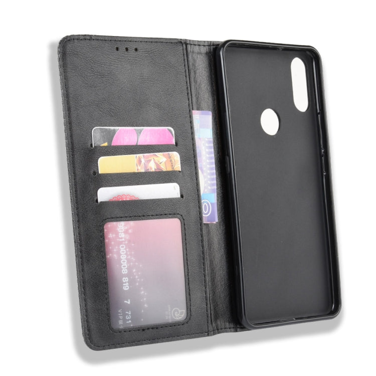 For Alcatel 3V (2019) Magnetic Buckle Retro Crazy Horse Texture Horizontal Flip Leather Case with Holder & Card Slots & Photo Frame