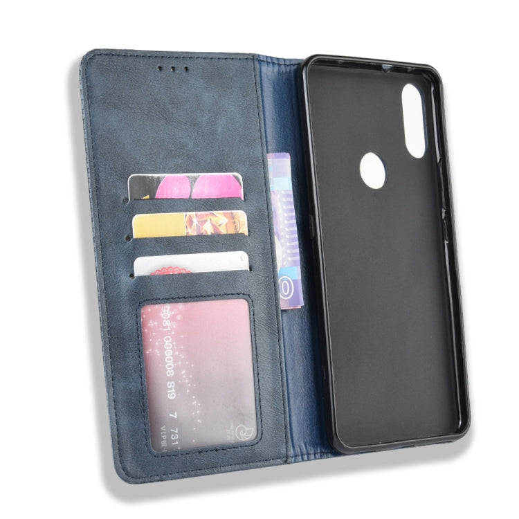 For Alcatel 3V (2019) Magnetic Buckle Retro Crazy Horse Texture Horizontal Flip Leather Case with Holder & Card Slots & Photo Frame