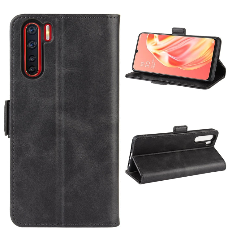 For OPPO A91 Dual-side Magnetic Buckle Horizontal Flip PU Leather Case with Holder & Card Slots & Wallet