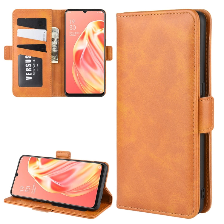 For OPPO A91 Dual-side Magnetic Buckle Horizontal Flip PU Leather Case with Holder & Card Slots & Wallet